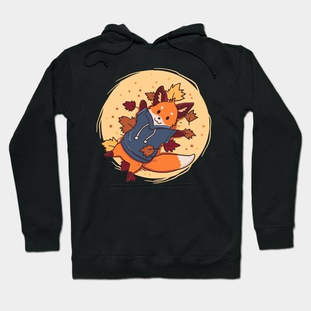 Cute Fox In Autumn Fox Forest Animal Hoodie by alcoshirts